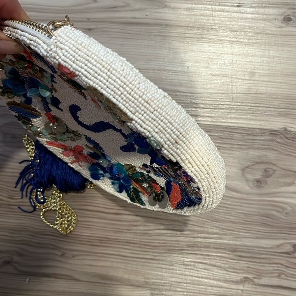 Anthropologie Holiday Monogrammed Beaded Bag Letter S NEW